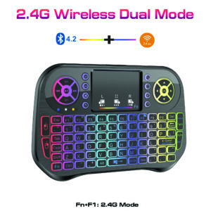 I10 MINI WIRELESS+BLUETOOTH TOUCHPAD 7 COLOR BACKLIT LIGHT 2.4GHZ