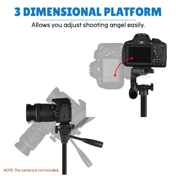 3366 Aluminium Tripod Stand (55-inch) With Mobile Phone Holder – Best Buy Tripod Stands For Vlogging and Photography – Marko.pk