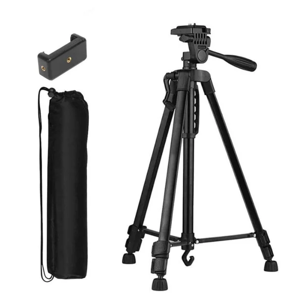 3366 Aluminium Tripod Stand (55-inch) With Mobile Phone Holder – Best Tripod stands in lahore – Marko.pk