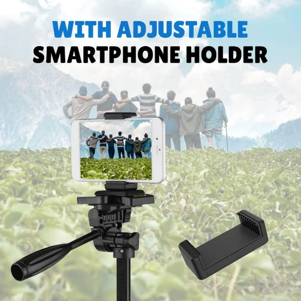 3366 Aluminium Tripod Stand (55-inch) With Mobile Phone Holder – cheap tripod stand near me – Marko.pk