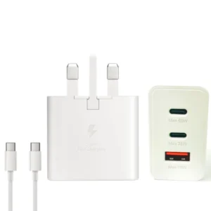 65W SAMSUNG UK PIN PD POWER ADAPTOR TRIO USB C x 2PORTS, USB-A PORT
