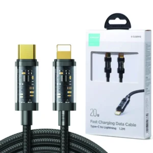 JOYROOM S-CL020A12 TYPE-C TO LIGHTNING 20W DATA CABLE 1.2M TRANSPARENT NYLON