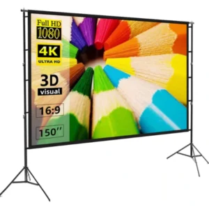 Projector Screen 150 Inch Tripod Portable Double Stand 8×10 Feet 4:3mw Speed-X