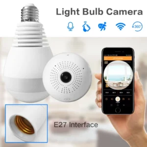 IP Wireless Panoramic Bulb Camera 1080p HD 2mp With V380 Pro App