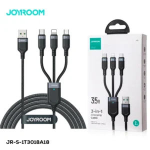JOYROOM S-1T3018A18 Multi-Use 3.5A USB-A to Lightning+Type-C+Micro 3-in-1 Data Cable1 2m-Black