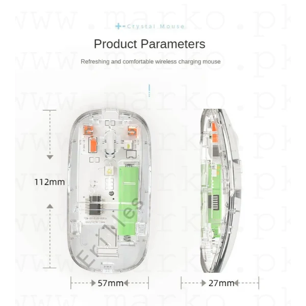 Marko Pakistan ™ New Transparent Wireless+Bluetooth Dual-Mode Rechargeable Mouse – Marko (4)