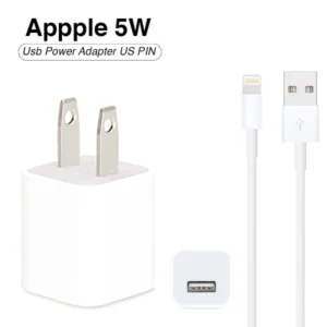 IPhone USB 5W Power Adaptor With Lightning To USB Cable (UK/US PIN)