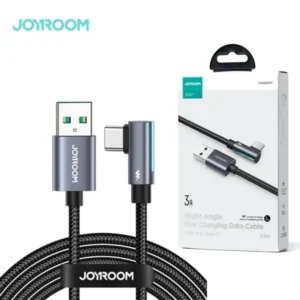 JOYROOM S-AC027A17 Smooth Game Series 3A USB-A to Type-C Right Angle Fast Charging Data Cable 1.2M-Black