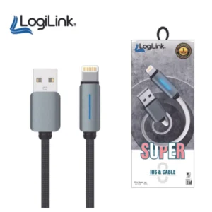 LOGILINK USB TO LIGHTNING NYLON FAST CHARGING DATA CABLE WITH LIGHT 1M (1 YEAR WARRANTY)