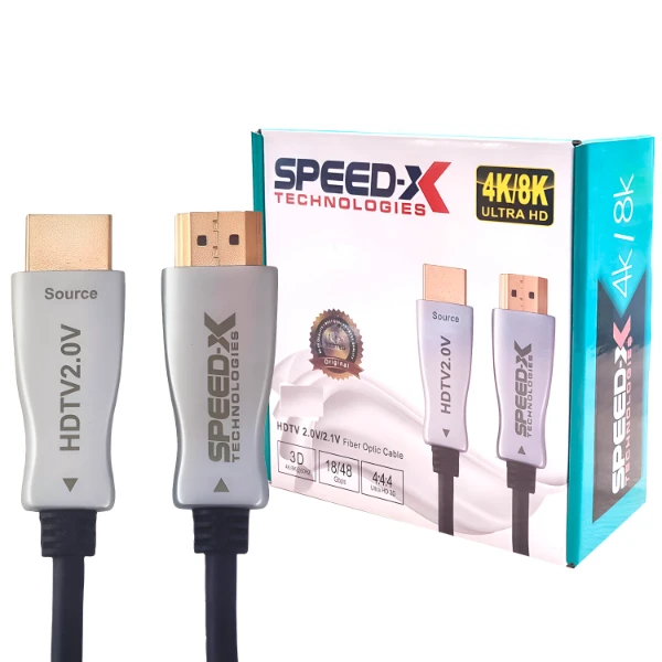 SPEED-X FIBER HDMI CABLE 2.0/2.1 AOC(ACTIVE OPTICAL CABLE) 30AWG COPPER SUPPORT 4K 8K UHD