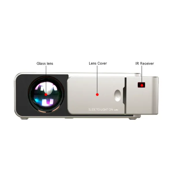 T6 Android 10.0 V WIFI Smart Optional Support 1080p HD LED Portable Projector Silver - Image 2