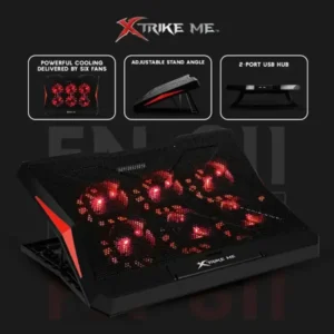 XTRIKE ME FN811 LAPTOP COOLING PAD 6 FANS 2 USB PORTS SUPPORT 17 INCH