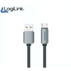 Logilink USB To Micro Nylon Fast Charging Data Cable With Light 1m (1 Year Warranty)