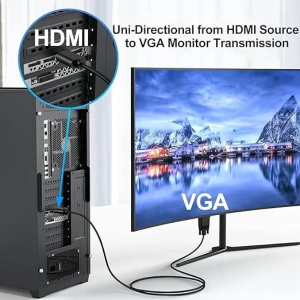HDMI TO VGA CABLE 1.8M - Image 2