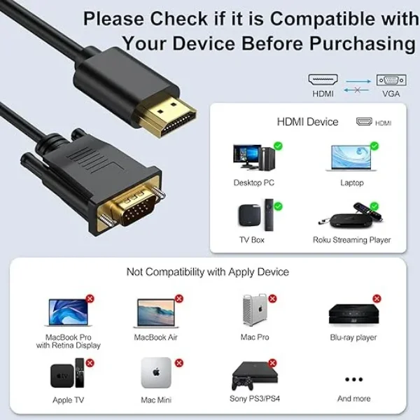 HDMI TO VGA CABLE 1.8M - Image 3