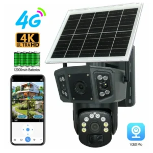 SPEEDX CA-WC013 PTZ SOLAR OUTDOOR 8MP DUAL LENS CAMERA PAN TILT PIR MOTION DETECTION WITH V380 PRO APP