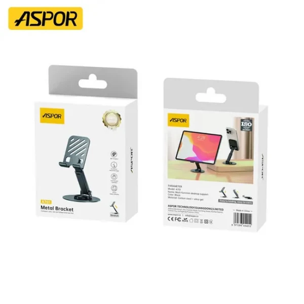 Aspor A701 Foldable Desktop Mobile Phone & Tablet Stand - Image 4