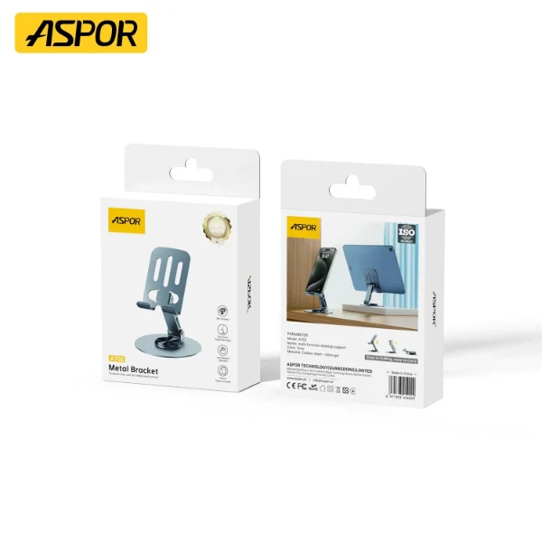 Aspor A702 Foldable Mobile Phone & Tablet Desktop Stand - Image 3