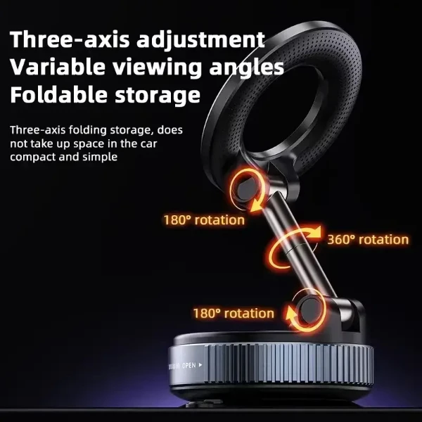 K007 360 Degree Magnetic Car Phone Holder with Strong Suction Base - Image 3
