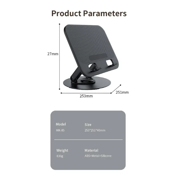 Jmary MK-85 Laptop & Tablet Foldable & Rotatable Stand - Image 5