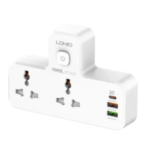 LDNIO SC2311 Portable Extension Power Socket with 2 AC Outlets, 20W PD USB-C, QC 3.0 & Touch Night Lamp Pakistan